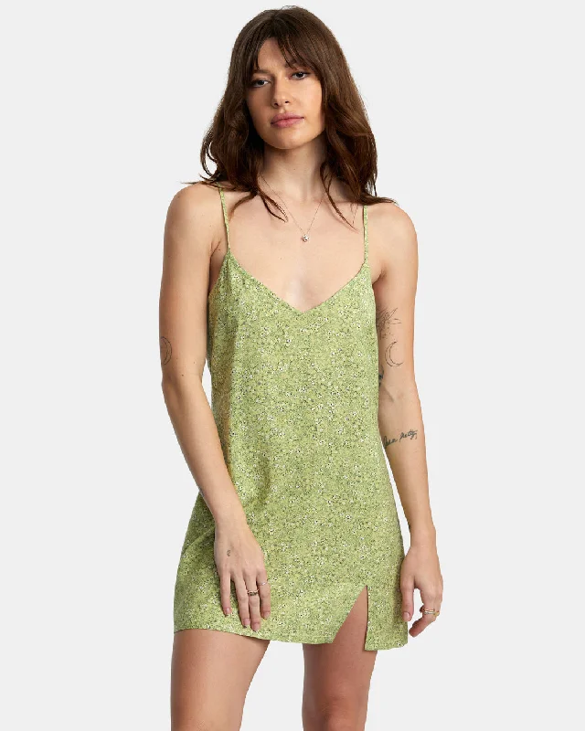 Discount Days Slip Up Mini Dress - Fern