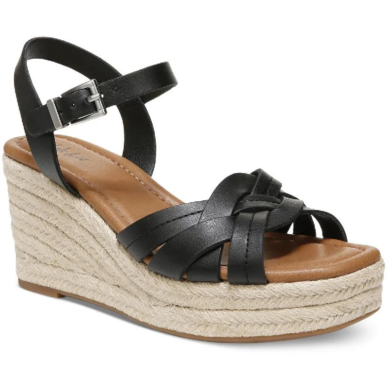 Act Fast Style & Co. Womens Cerres Faux Leather Platform Slingback Sandals