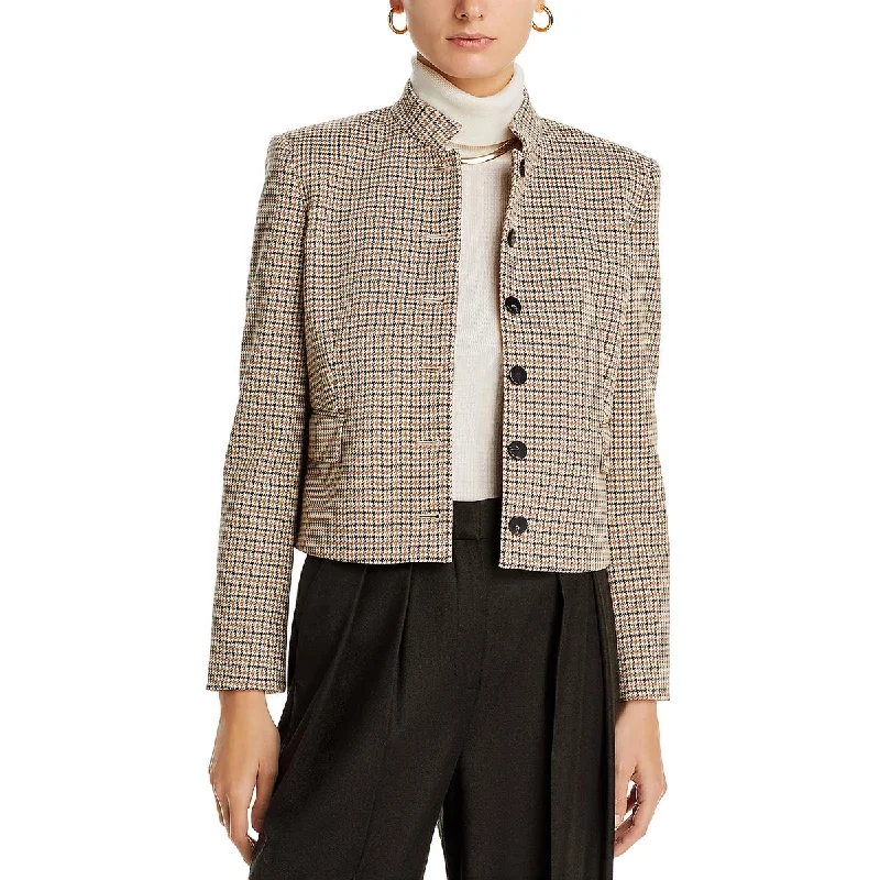 Overstock Theory Womens Riding Houndstooth Work Wear Collarless Blazer