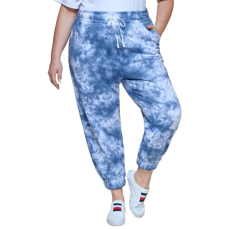 Steals and Deals Tommy Hilfiger Sport Womens Plus Logo Tie Dye Jogger Pants