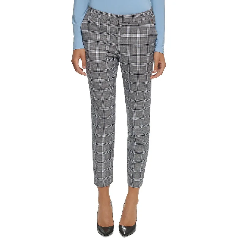 Incredible Offers Tommy Hilfiger Womens Plaid Straight Leg Ankle Pants