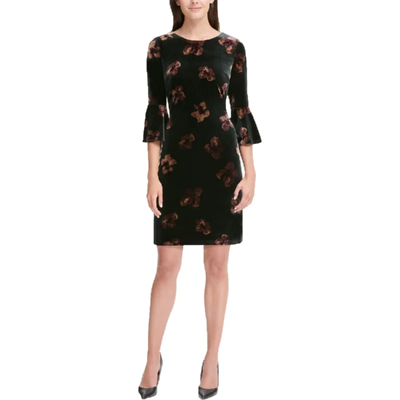 Unbeatable Prices Tommy Hilfiger Womens Velvet Floral Print Party Dress