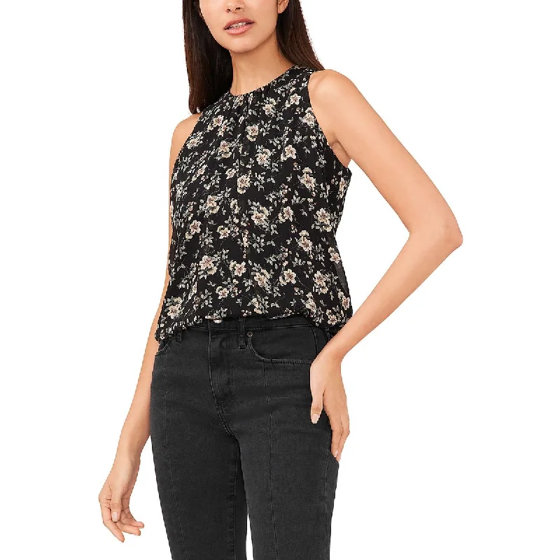 Get It Before It’s Gone Vince Camuto Womens High Neck Floral Shell