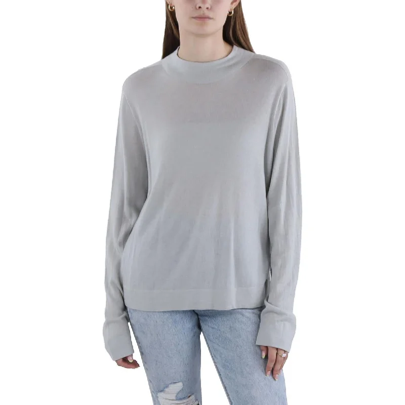 Last Chance Vince Womens    Ribbed Mock Neck Cardigan Sweater