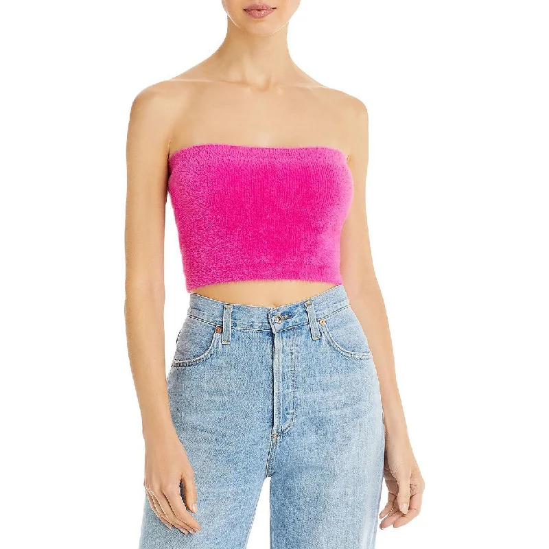 Today Only WAYF Womens Tube Top Faux Fur Strapless Top